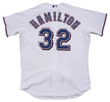 2011 Josh Hamilton Game Used Texas Rangers Home Jersey Used on 9/13/11 For Season Home Run #20 (MLB Authenticated & MEARS A10)